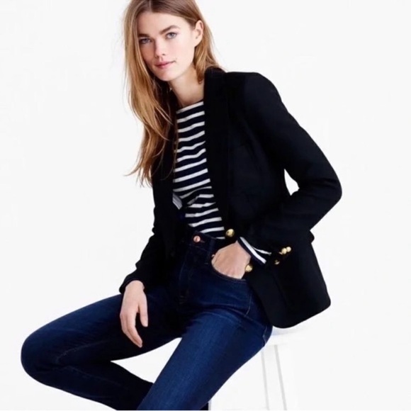 J.Crew Rhodes Women’s Black Wool Blazer Size 6 Classic Two-Button NWOT - Picture 11 of 15